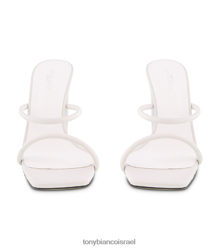 נעלי עקב בלוק | נשים נאפה כבשה לבנה Tony Bianco נעלי עקב של פלורנס 8BNR8T232